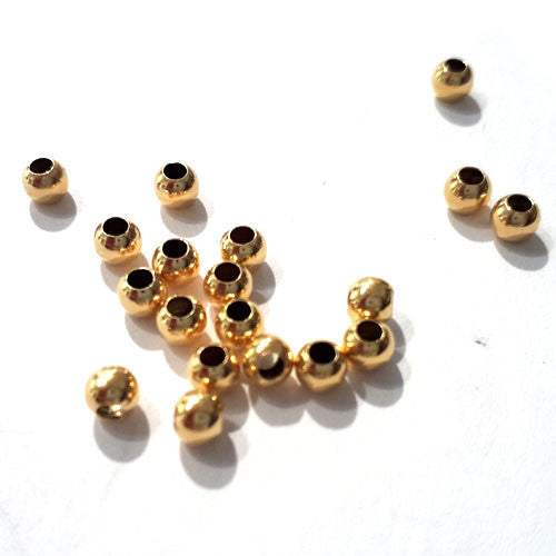 Kugeln 1,8 mm, 20 Stück, Silber vergoldet  - 1