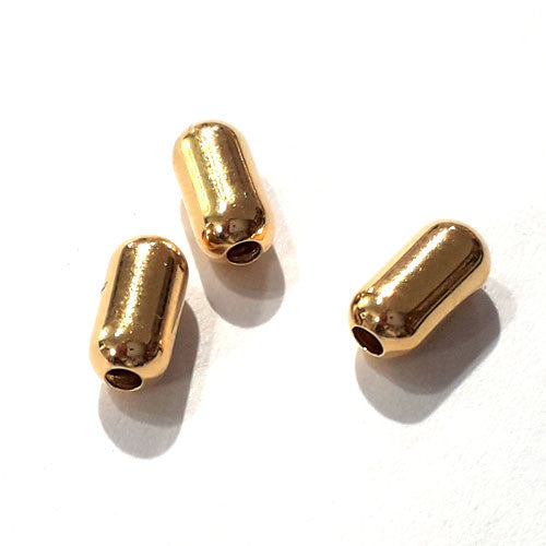 Zylinder 3 x 6 mm, 5 Stück, Silber vergoldet  - 1