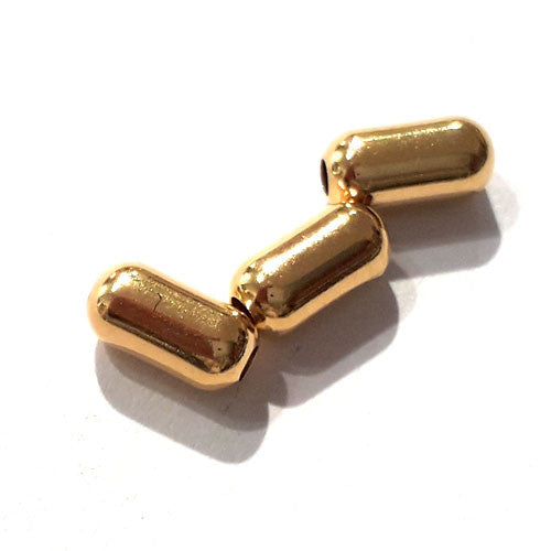 Zylinder 4 x 8 mm, 5 Stück, Silber vergoldet  - 1