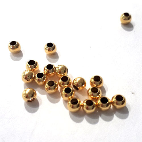 Quetschkugeln groß Silber vergoldet, 20 Stück  - 2