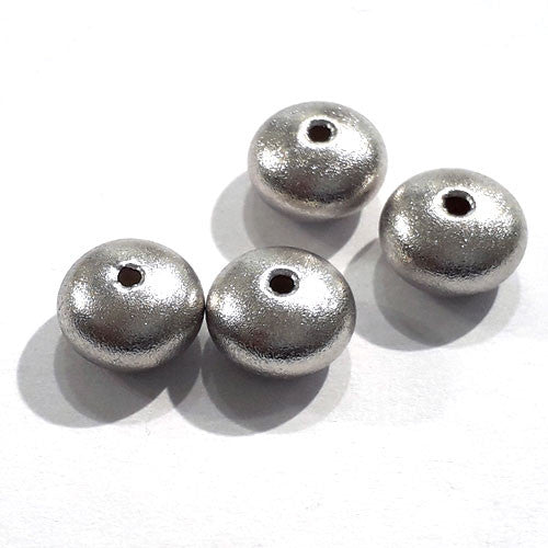 Linsen 9 mm, 2 Stück, Silber rhodiniert matt  - 1