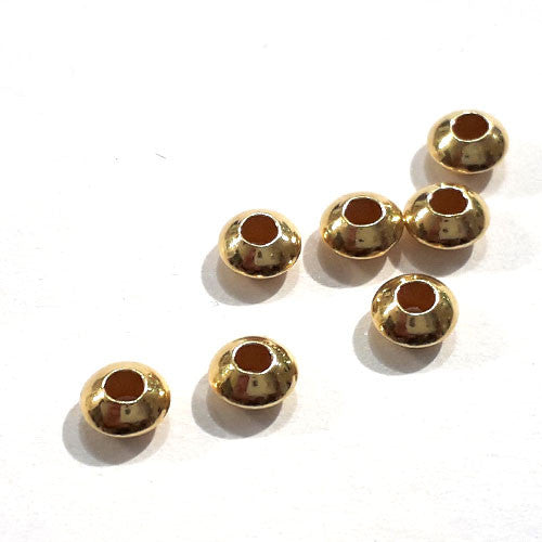 Linsen 4,5 mm, 10 Stück, Silber vergoldet  - 1