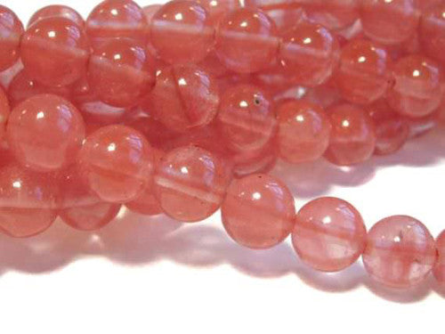Cherryquarz gef. Kugelstrang 10 mm  - 1