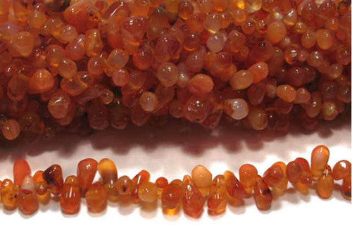 Karneol Tropfenstrang ca. 6x10 mm  - 1