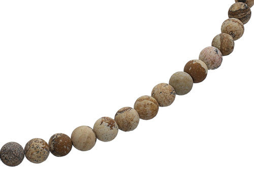 Bilderjaspis Kugelstrang matt 6 mm  - 1