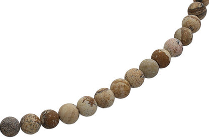 Bilderjaspis Kugelstrang matt 6 mm  - 1