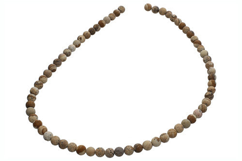 Bilderjaspis Kugelstrang matt 6 mm  - 2