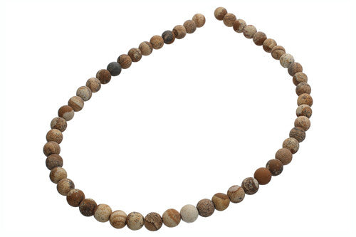 Bilderjaspis Kugelstrang matt 8 mm  - 1