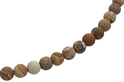 Bilderjaspis Kugelstrang matt 8 mm  - 2