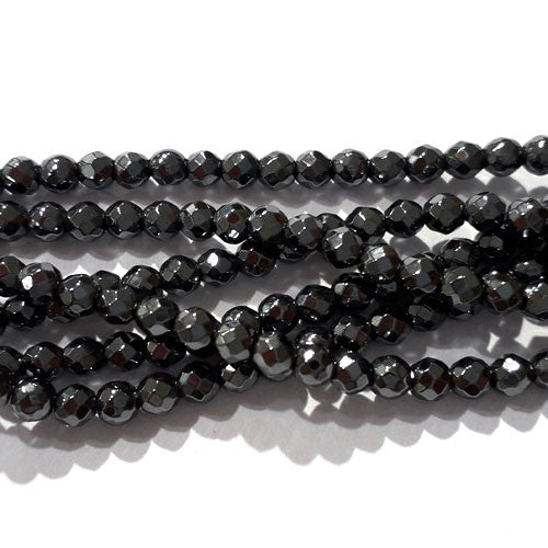 Hämatit Kugelstrang 3 mm facettiert  - 2