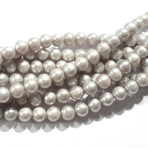 Perle grau, Strang rund 8 mm  - 1