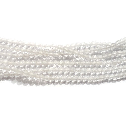 Bergkristall Kugelstrang 2,5 mm, facettiert  - 1