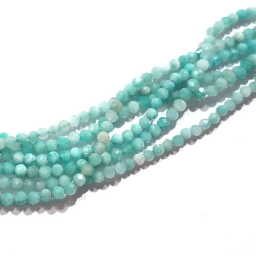 Amazonit, Kugelstrang 2,5 mm facettiert  - 1