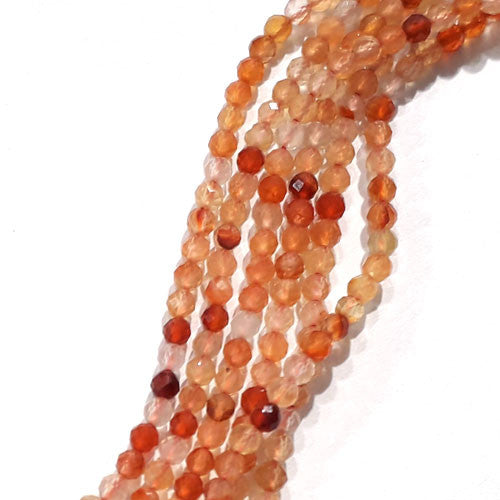 Karneol Kugelstrang facettiert 2,5 mm  - 1