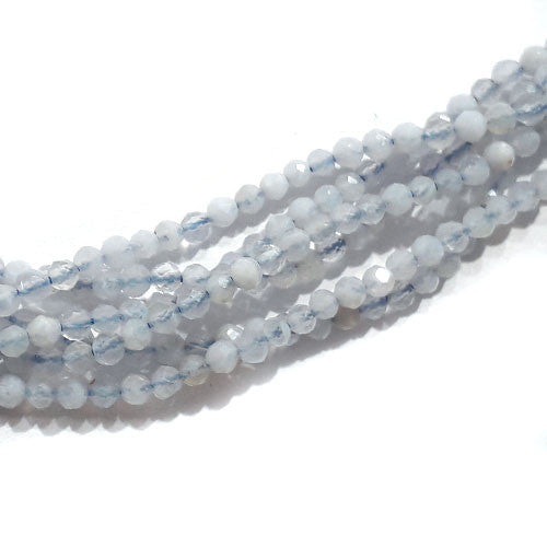 Chalzedon, Kugelstrang 2 mm facettiert  - 1