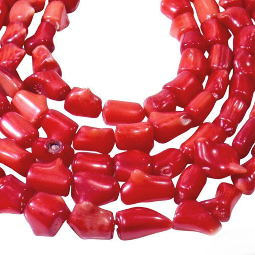 Bambus-Koralle gefärbt, nuggetförmiger Strang  - 2