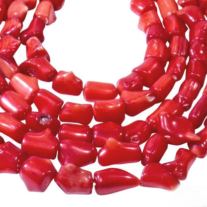 Bambus-Koralle gefärbt, nuggetförmiger Strang  - 2