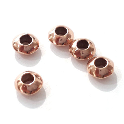 Linse 5,5 mm Silber rosé vergoldet (6 Stück)  - 1