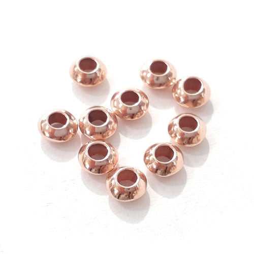 Linse 3,5 mm Silber rosé vergoldet (10 Stück)  - 1