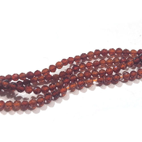 Granat orange (Mandarin-Granat), Kugelstrang 2 mm facettiert  - 1