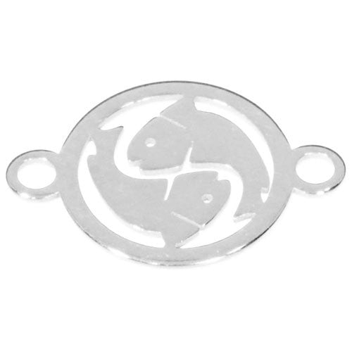Sternzeichen Fische mit zwei Ösen Silber  - 1