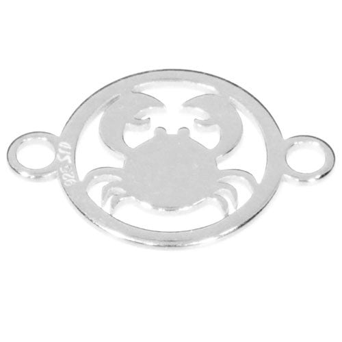 Sternzeichen Krebs mit zwei Ösen Silber  - 4