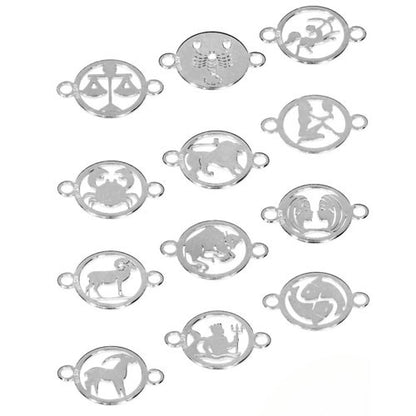 Sternzeichen Fische mit zwei Ösen Silber  - 2