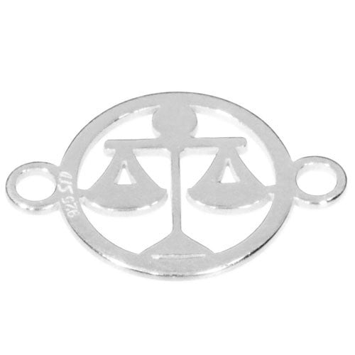 Sternzeichen Waage mit zwei Ösen Silber  - 1