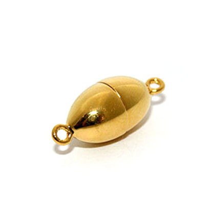 Magnetschließe oval 10 mm, Silber vergoldet  - 1