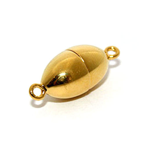 Magnetschließe oval 12 mm, Silber vergoldet  - 1