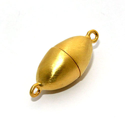 Magnetschließe oval 12 mm, Silber vergoldet matt  - 1