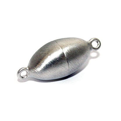 Magnetschließe oval 12 mm, Silber rhodiniert matt  - 1