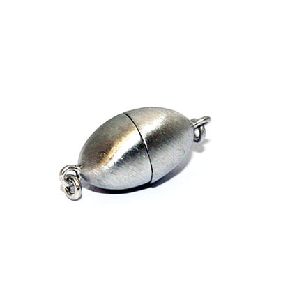 Magnetschließe oval 8 mm, Silber rhodiniert matt  - 1