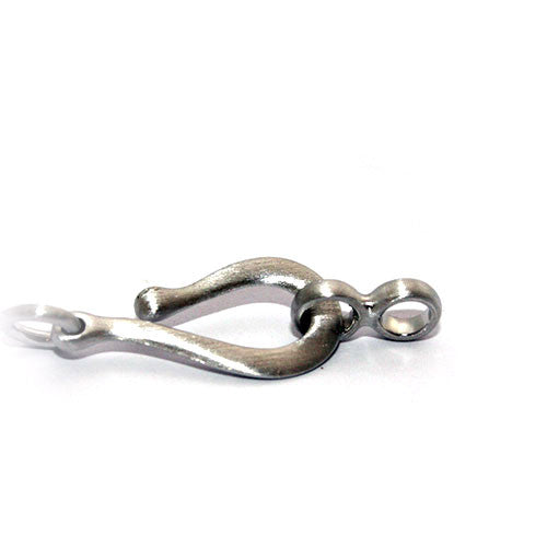 Hakenschließe  klein, Silber rhodiniert matt  - 1