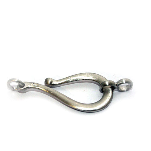 Hakenschließe groß, Silber rhodiniert matt  - 1