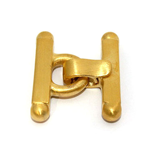 Stegschließe mittel, Silber vergoldet matt  - 1