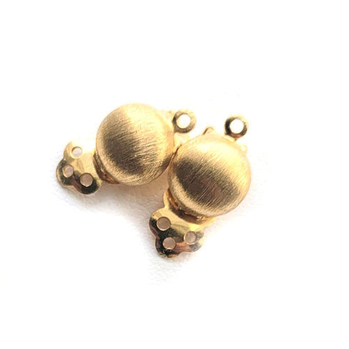 Ohrclipspatent 10 mm, Silber vergoldet satiniert Steindesign - 1