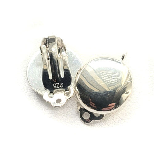 Ohrclipspatent 14 mm, Silber Steindesign - 1