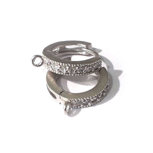 Creole mit Zirkonia, Silber rhodiniert matt Steindesign - 1