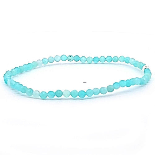Amazonit Armband facettiert 3 mm  - 2