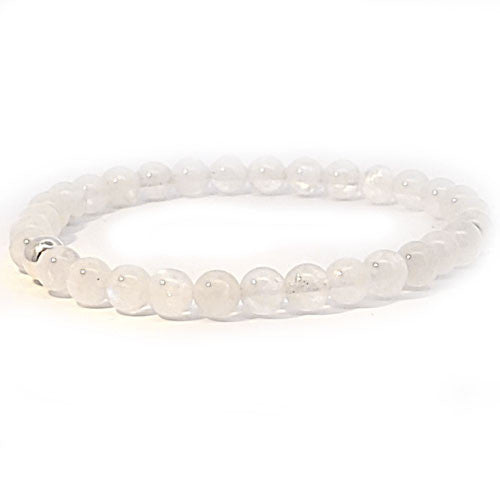 Mondstein weiß Kugel-Armband 6 mm  - 2
