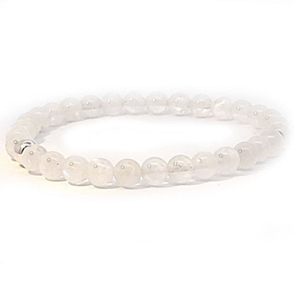 Mondstein weiß Kugel-Armband 6 mm  - 2