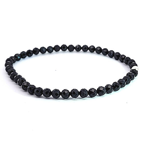 Turmalin schwarz Armband facettiert 5 mm  - 1