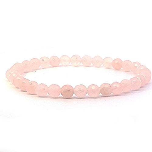 Rosenquarz Kugel-Armband 6 mm  - 1