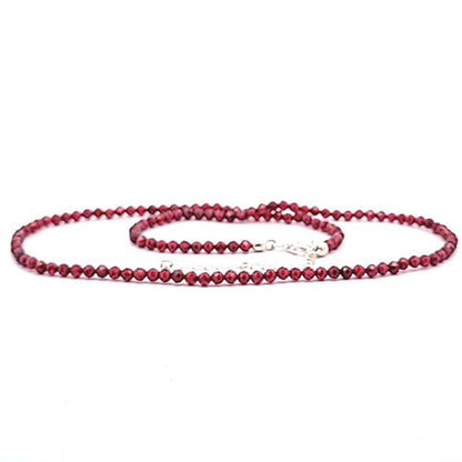 Granat Kugelkette facettiert 3 mm  - 1