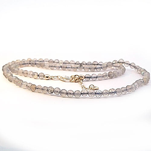 Labradorit Kugelkette facettiert 4 mm  - 1
