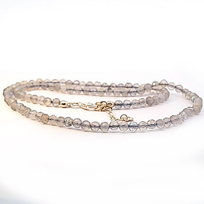 Labradorit Kugelkette facettiert 4 mm  - 1