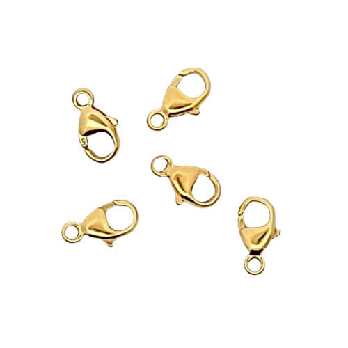 Karabiner mit fester Öse 9 mm, Silber vergoldet  - 1