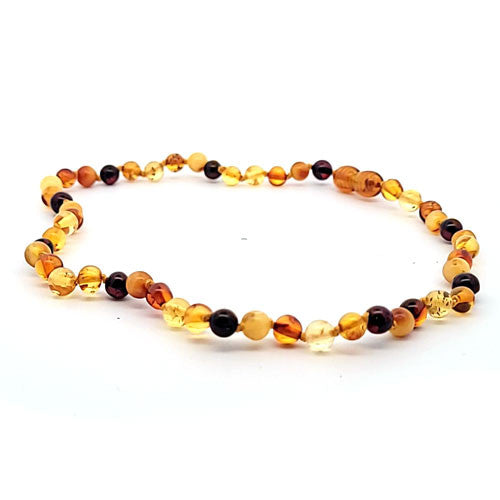 Bernstein-Babykette rund, multi  - 1