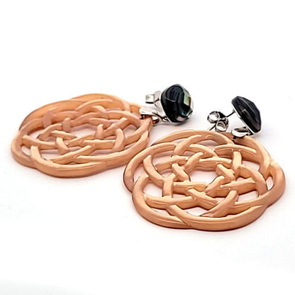 Ohrringe Perlmutt beige mit Abalone Paua Shell Steindesign - 2